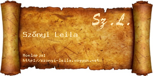 Szőnyi Leila névjegykártya